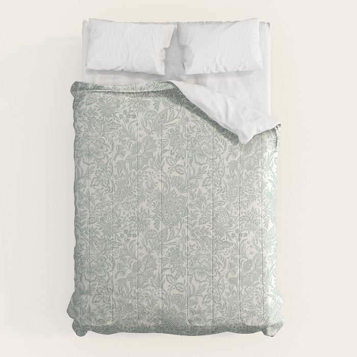 Jacobean Floral - sagebrush  Comforter Gallery Image 1
