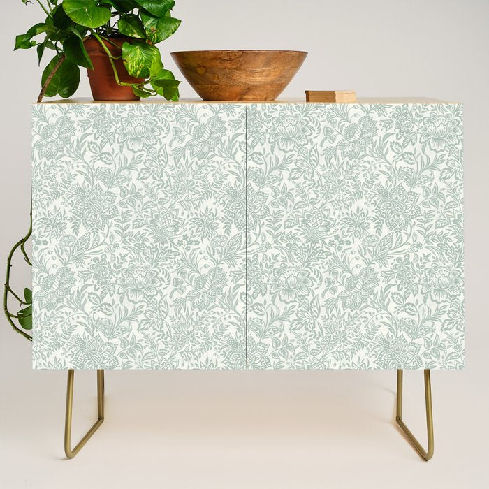 Jacobean Floral - sagebrush  Credenza Gallery Image 1