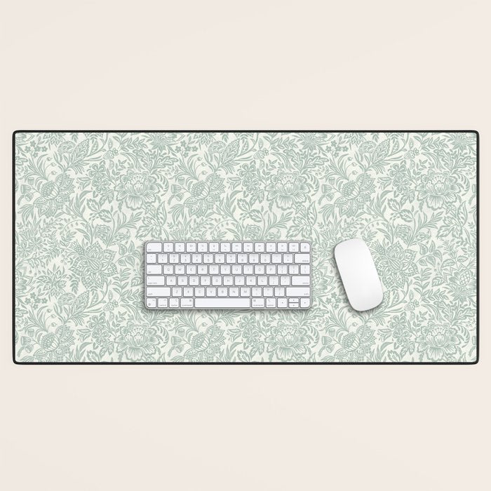Jacobean Floral - sagebrush  Desk Mat Gallery Image 1