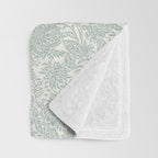Jacobean Floral - sagebrush  Throw Blanket Gallery Image 3