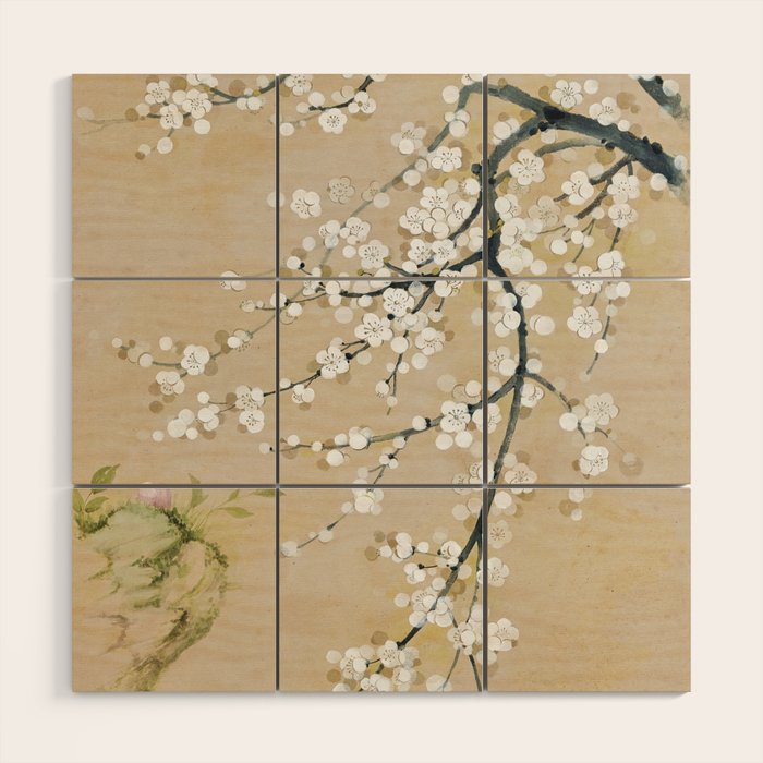 Ume flower painting,korean painting. chinoiserie. Wood Wall Art Gallery Image 1