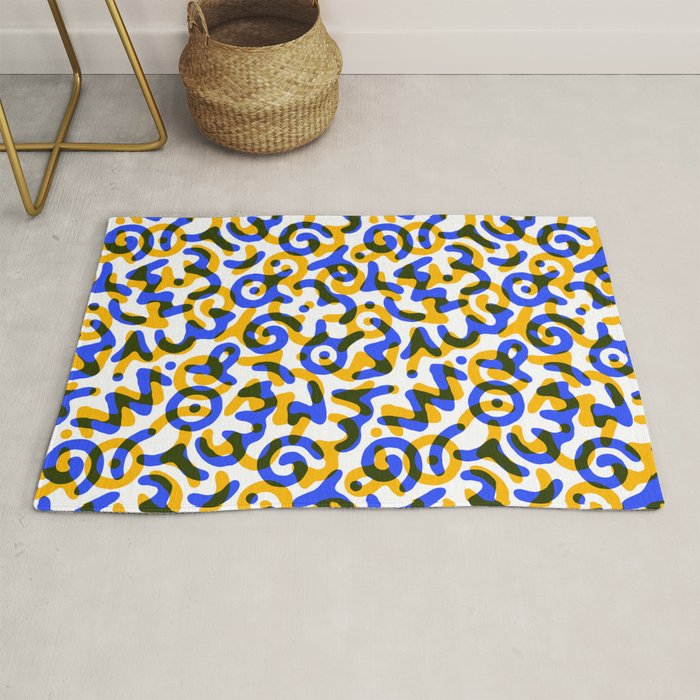 Abstract colorful doodle art pattern Rug Gallery Image 1