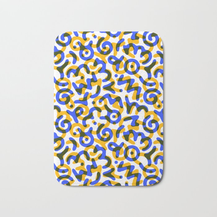 Abstract colorful doodle art pattern Bath Mat Gallery Image 1