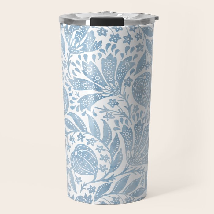 French Country Fig Garden In Blue Travel Mug Gallery Image 1