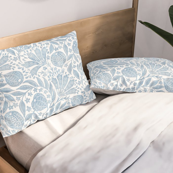 French Country Fig Garden In Blue Pillow Sham Gallery Image 2