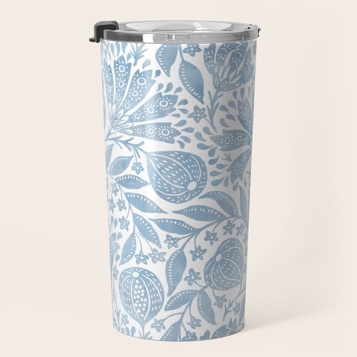 French Country Fig Garden In Blue Travel Mug Gallery Image 3