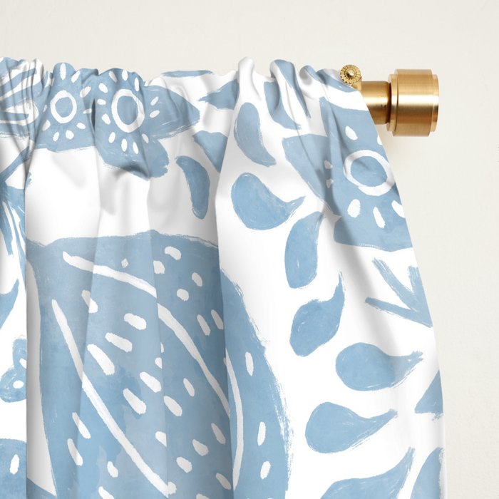 French Country Fig Garden In Blue Window Curtain Gallery Image 2