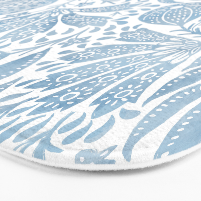 French Country Fig Garden In Blue Bath Mat Gallery Image 3