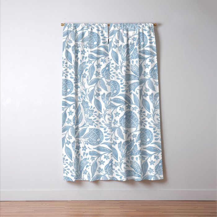 French Country Fig Garden In Blue Window Curtain Gallery Image 3