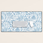French Country Fig Garden In Blue Desk Mat Gallery Image 1