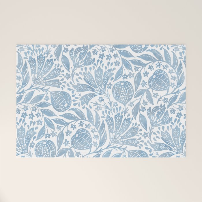 French Country Fig Garden In Blue Welcome Mat Gallery Image 1