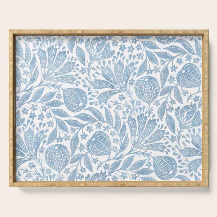 French Country Fig Garden In Blue Serving Tray Gallery Image 1
