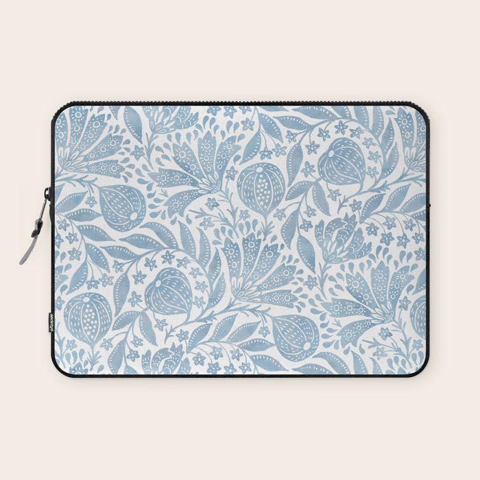 French Country Fig Garden In Blue Laptop Sleeve Gallery Image 1