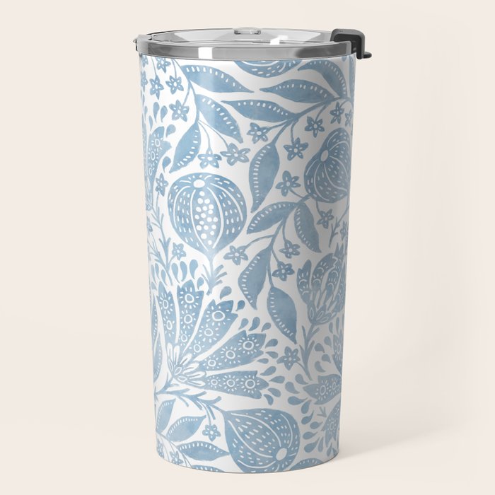 French Country Fig Garden In Blue Travel Mug Gallery Image 2