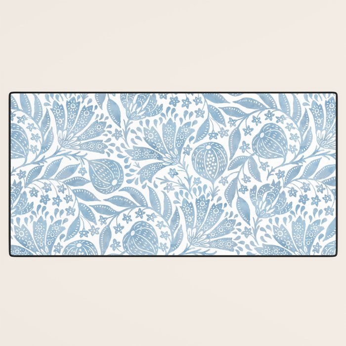 French Country Fig Garden In Blue Desk Mat Gallery Image 3