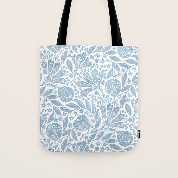 French Country Fig Garden In Blue Tote Bag Gallery Image 1