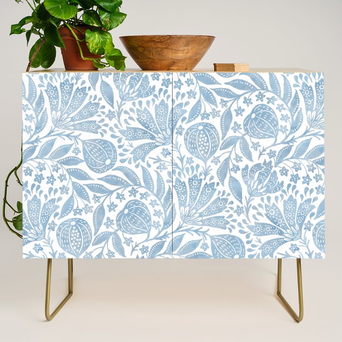 French Country Fig Garden In Blue Credenza Gallery Image 1