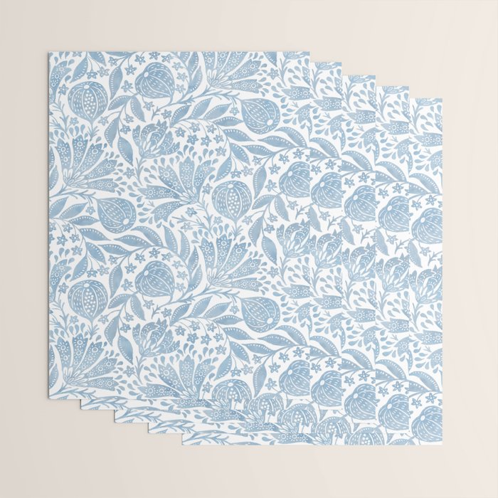 French Country Fig Garden In Blue Wrapping Paper Gallery Image 3