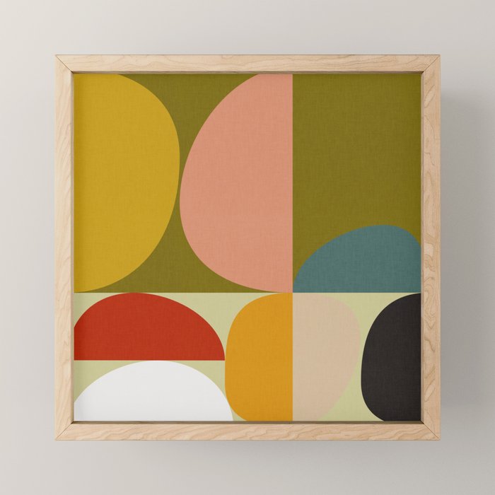 mid mod geometric organic II Mini Art Print Gallery Image 1