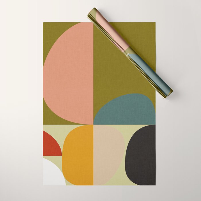 mid mod geometric organic II Wrapping Paper Gallery Image 1