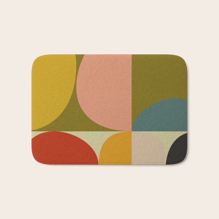 mid mod geometric organic II Bath Mat Gallery Image 1