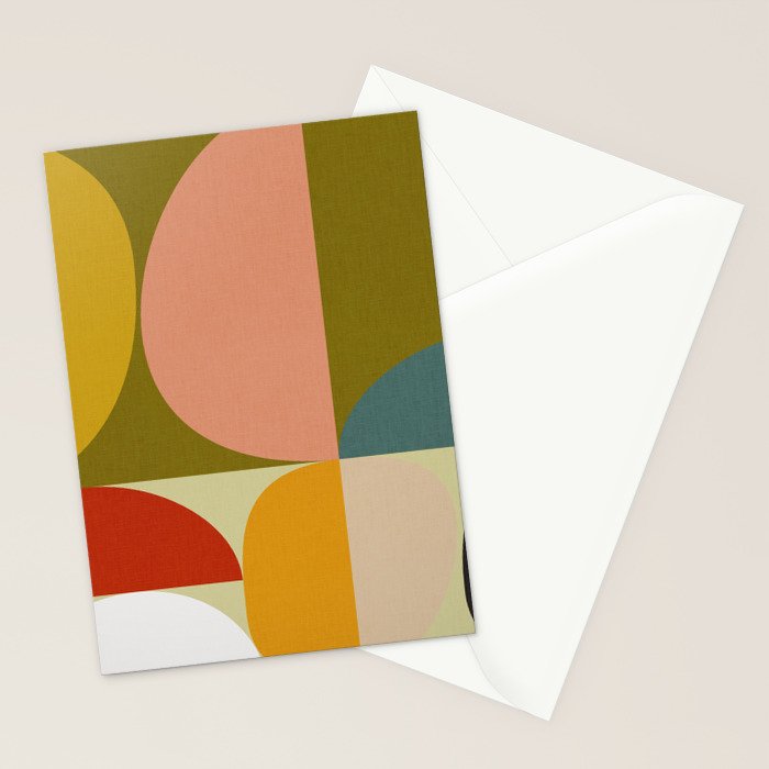 mid mod geometric organic II Stationery Card Gallery Image 2