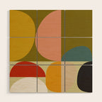 mid mod geometric organic II Wood Wall Art Gallery Image 1