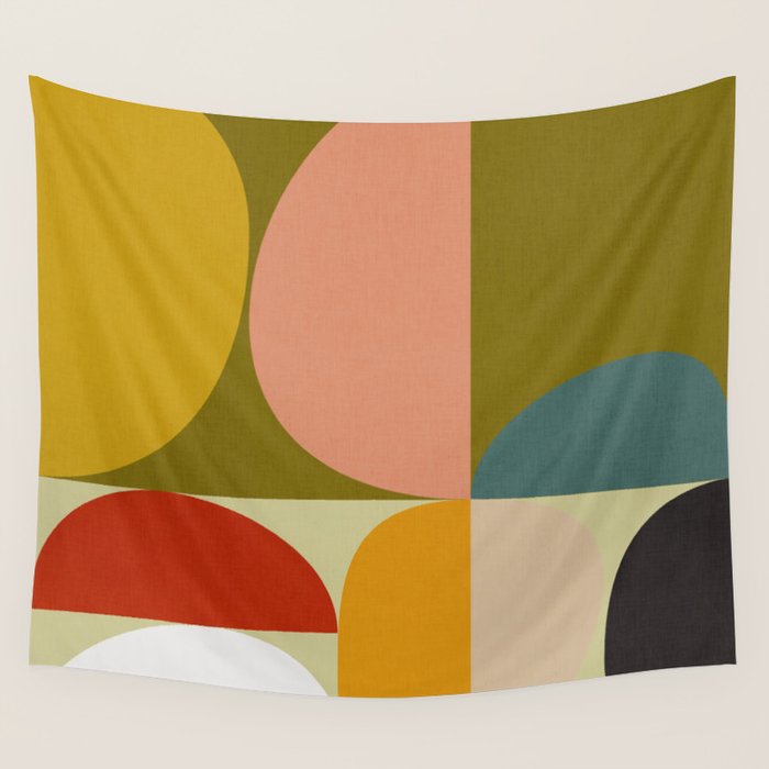 mid mod geometric organic II Wall Tapestry Gallery Image 1