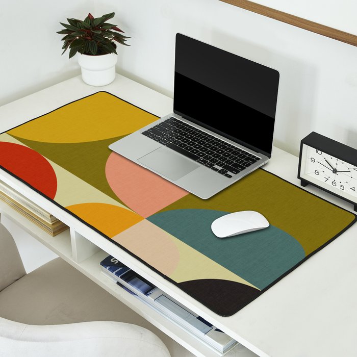 mid mod geometric organic II Desk Mat Gallery Image 2