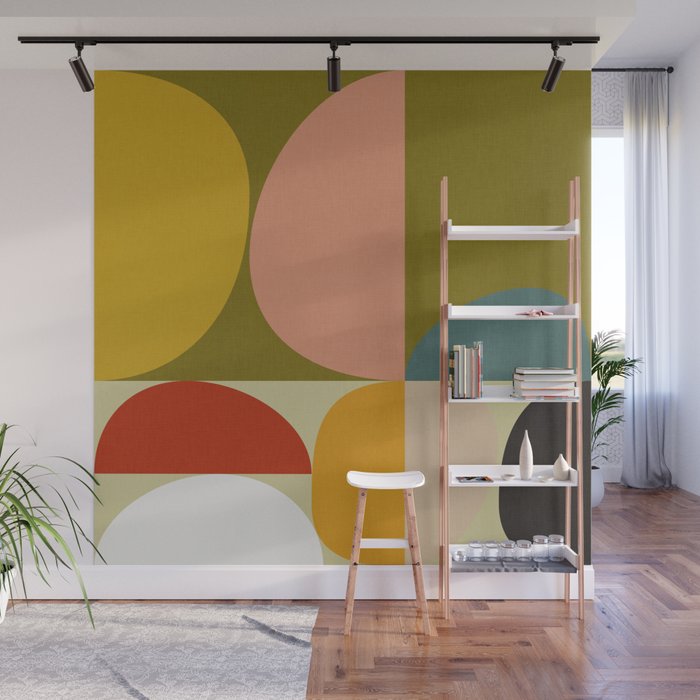 mid mod geometric organic II Wall Mural Gallery Image 1