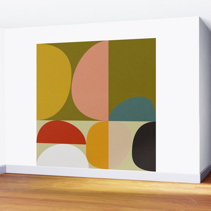 mid mod geometric organic II Wall Mural Gallery Image 2