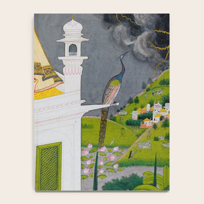 Lovers Watching an Approaching Thunderstorm, Indian Miniature Painting  Notebook Gallery Image 4