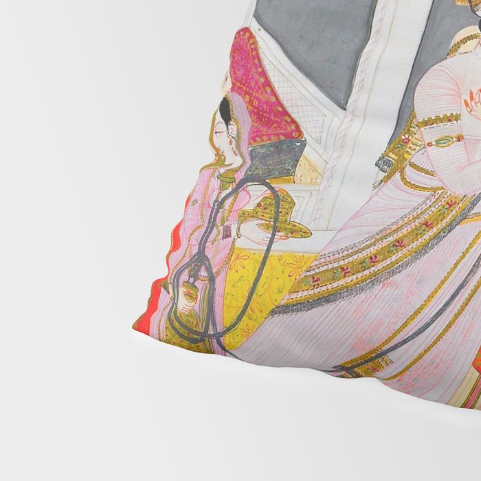Lovers Watching an Approaching Thunderstorm, Indian Miniature Painting  Pillow Sham Gallery Image 4