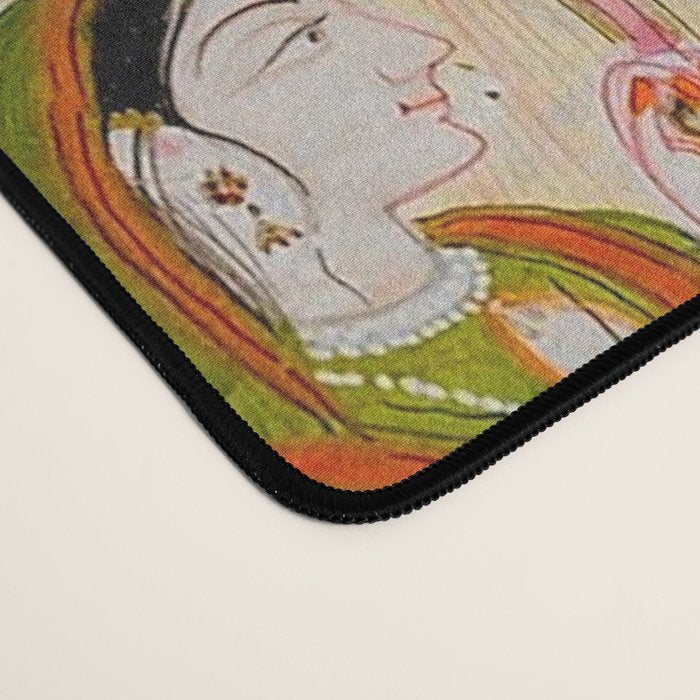 Lovers Watching an Approaching Thunderstorm, Indian Miniature Painting  Desk Mat Gallery Image 4