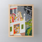 Lovers Watching an Approaching Thunderstorm, Indian Miniature Painting  Mini Art Print Gallery Image 1