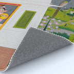 Lovers Watching an Approaching Thunderstorm, Indian Miniature Painting  Rug Gallery Image 4