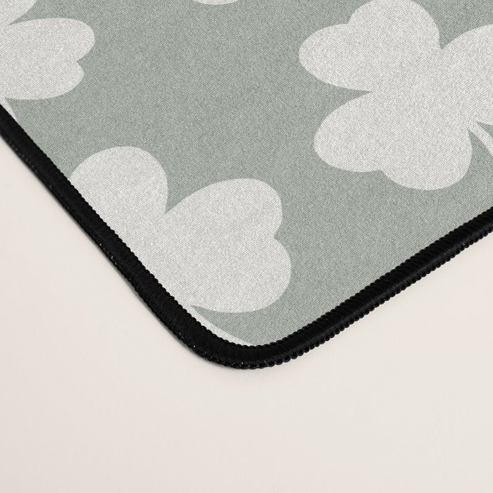 Clovers XXXV Neutral Green Botanical Pattern Desk Mat Gallery Image 4