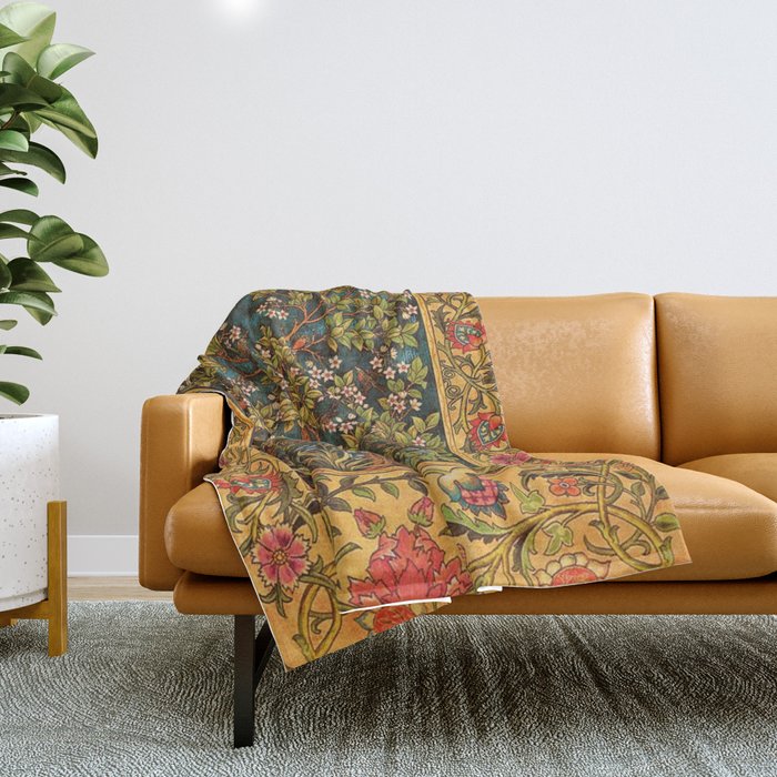 William Morris Tree Of Life,No, 02. Throw Blanket Gallery Image 1