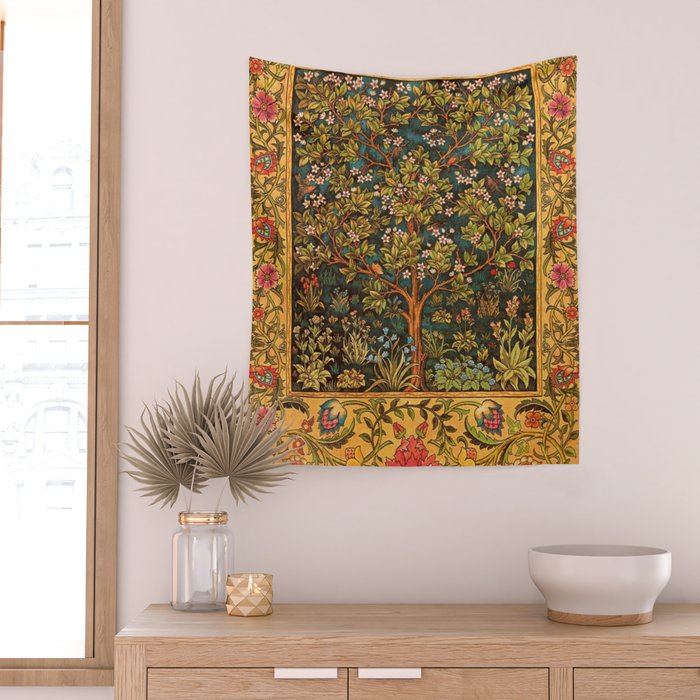 William Morris Tree Of Life,No, 02. Wall Tapestry Gallery Image 2