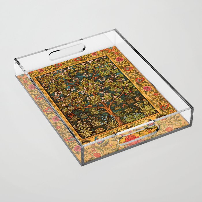 William Morris Tree Of Life,No, 02. Acrylic Tray Gallery Image 1