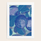 Fall Apple Orchard Painting in Cobalt Blue Poster Gallery Image 4