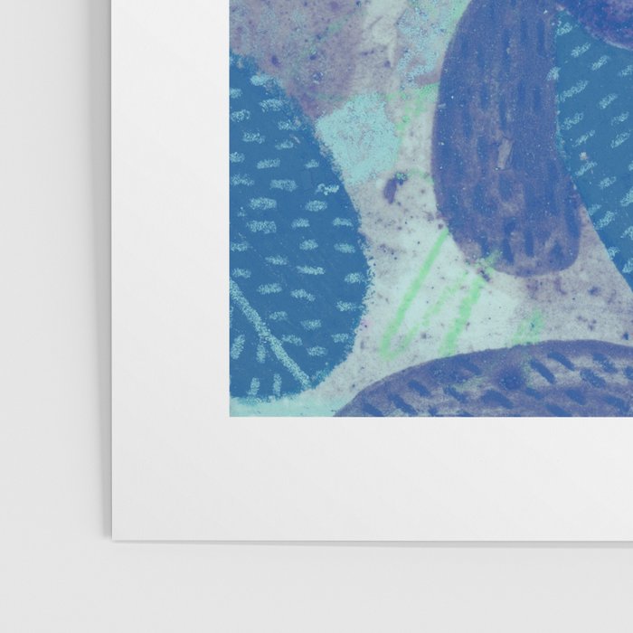 Fall Apple Orchard Painting in Cobalt Blue Poster Gallery Image 3