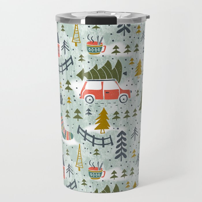 Home For The Holidays Blush Mint Christmas Travel Mug Gallery Image 1