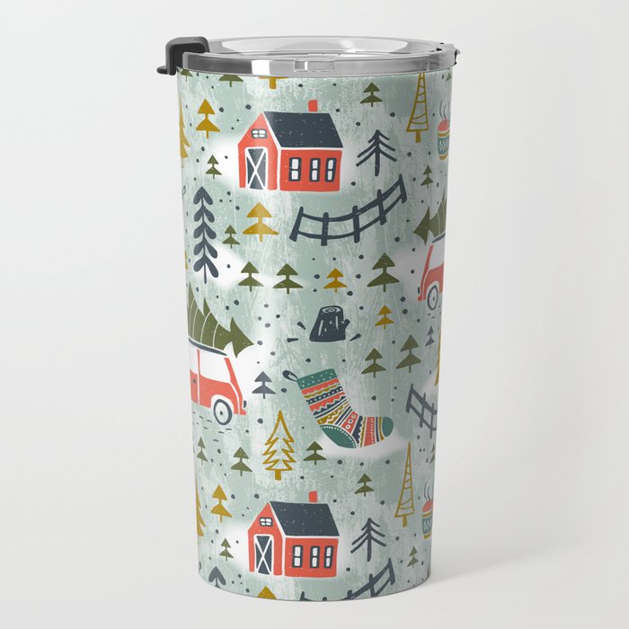 Home For The Holidays Blush Mint Christmas Travel Mug Gallery Image 3