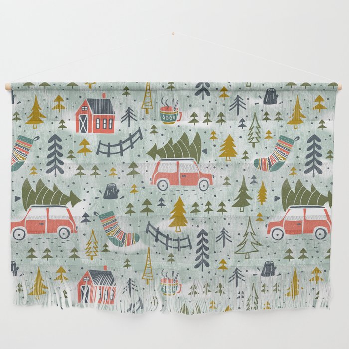 Home For The Holidays Blush Mint Christmas Wall Hanging Gallery Image 1