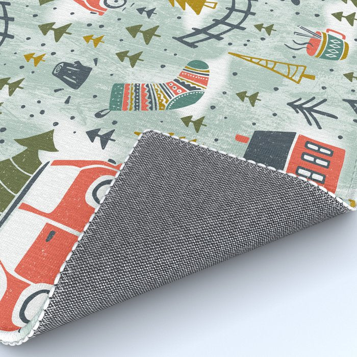 Home For The Holidays Blush Mint Christmas Rug Gallery Image 4
