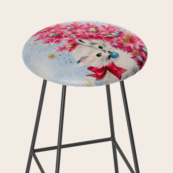 Retro Christmas, Vintage Christmas Kitten Stool Gallery Image 2