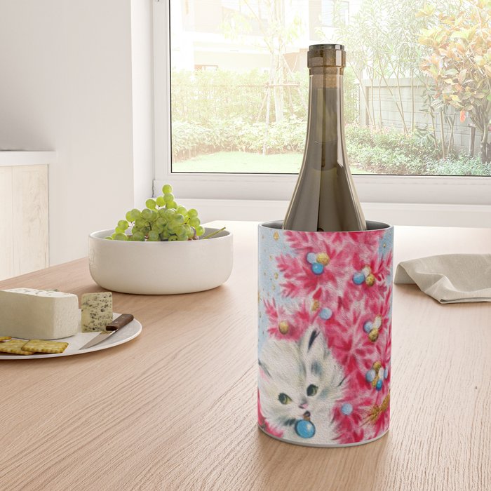 Retro Christmas, Vintage Christmas Kitten Wine Chiller Gallery Image 4