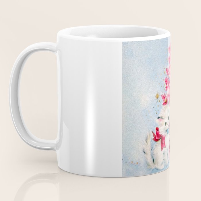 Retro Christmas, Vintage Christmas Kitten Coffee Mug Gallery Image 3