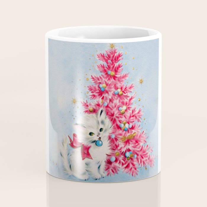 Retro Christmas, Vintage Christmas Kitten Coffee Mug Gallery Image 4